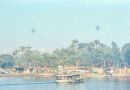 Overloaded Ferry Boat & Hot Air Balloons, River Nile